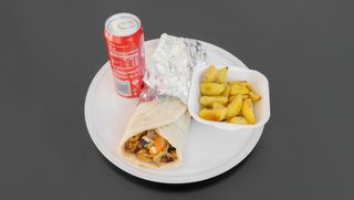 Piadina + patate al forno + bibita 