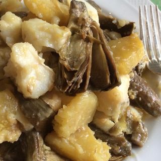 Baccalà con Patate e Carciofi