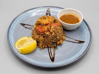 Kottu gamberoni con oro 24k