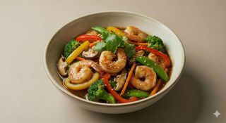 Gamberi con verdure