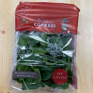 Spinacino confezionato e lavato