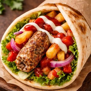 Chicken Seekh Kebab Piadina Roll