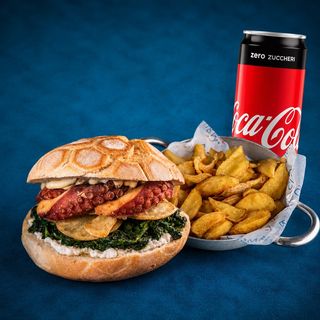 Polpo di fulmine + Patatine e Soft Drink in omaggio