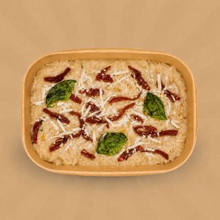 Risotto con melanzane, cipolla stufata e ricotta salata