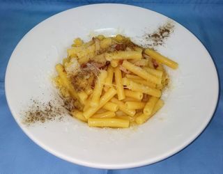 Sedanini con carbonara di pesce