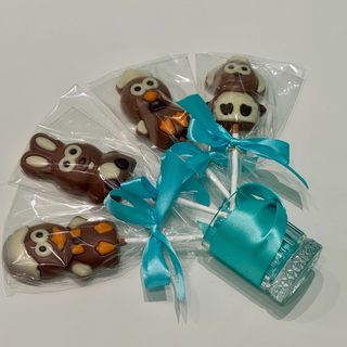 Coniglietto di cioccolato artigianale su stecco al latte