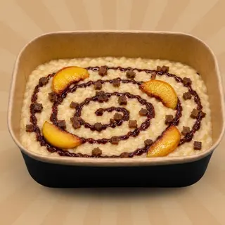 Risotto con pesche, riduzione di Valpolicella e soppressa sbriciolata