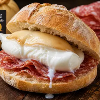Rosetta provola fresca di bufala affumicata e salame Napoli