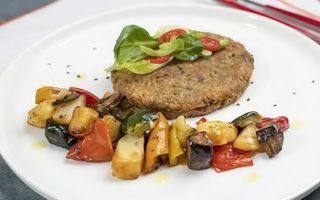 Burger vegetariano con contorno misto