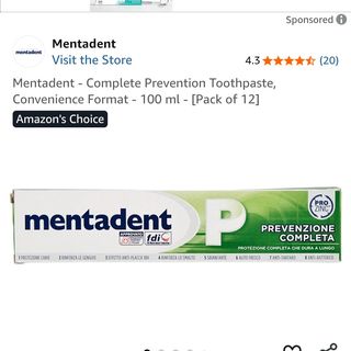 Mentadent 100ml dentifricio