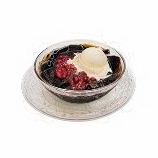 La gelatina mesona con gelato di panna