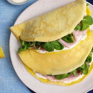 Crepes cotto formaggio melanzane