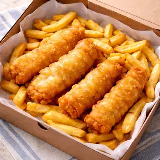 4 Crispy Fish Fillets with Fries