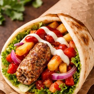 Chicken Seekh Kebab Piadina Roll