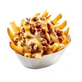 Patatine fritte, cheddar e bacon