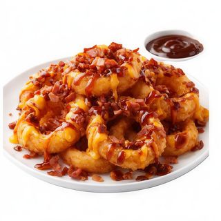 Anelli di cipolla, cheddar e bacon