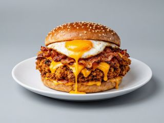 Egg Crunchy bun - Pollo fritto, cheddar, bacon di manzo affumicato, uovo