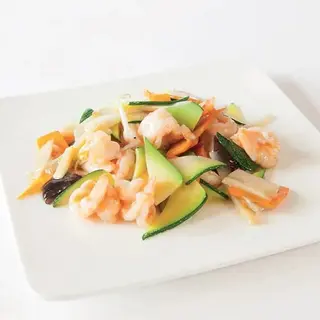Gamberi con verdure