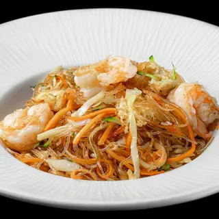 Spaghetti di soia con gamberi