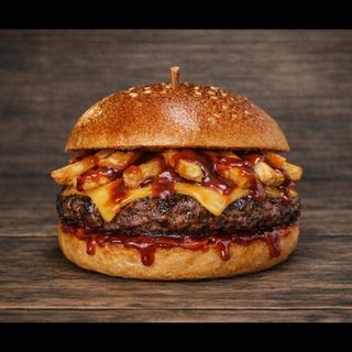 Fries BBQ Lab burger