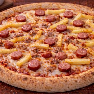 Pala di pizza - Patatine e wurstel