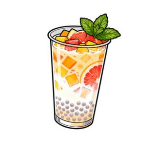 25. Bubble tea con frutta della passione e ananas