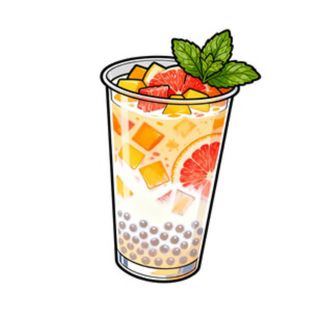 20. Bubble tea con frutta fresca con Mango e crema di formaggio