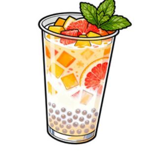 23. Bubble tea con latte di cocco, il mango e il lichess