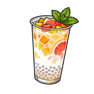 19. Bubble tea con frutta fresca con Fragola e crema di formaggio