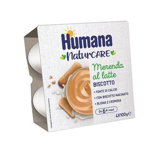 Humana merenda latte e biscotto