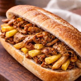 Kebab con patatine fritte