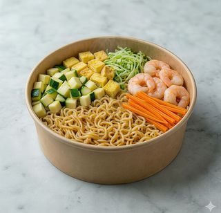 Spaghetti ramen gamberi