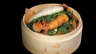 Bao con gamberi fritti