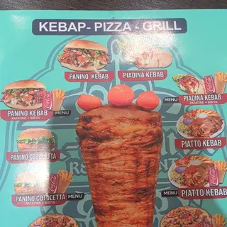 Menu panino kebab