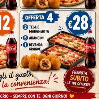 2 Teglia 5 arancini 1 bevanda grande