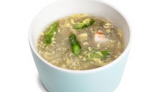 Zuppa granchio e asparagi