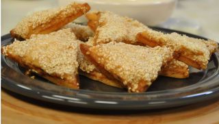 Toast di gamberi con sesamo