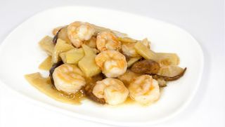 Gamberi funghi e bambù