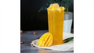 Mango mochi tea 