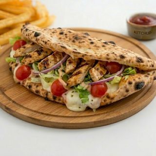Pizza portafoglio pollo grigliato