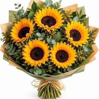 Bouquet con 5 girasoli