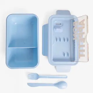 Tupper pranzo con posate - azzurro