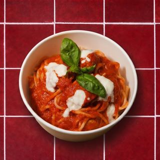 Pasta con polpetta di manzo