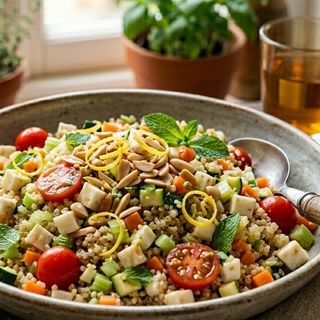 Quinoa vegana con verdure