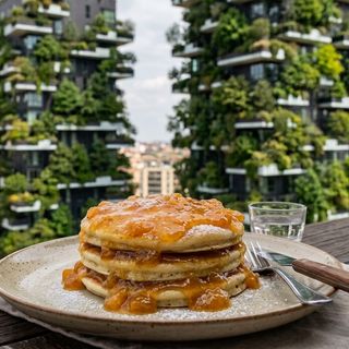 Pancakes con marmellata di albicocche