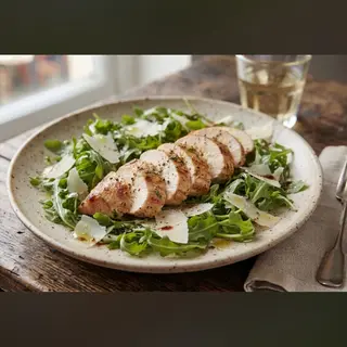 Cosciotto di pollo rucola e grana