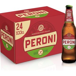 Peroni Gluten Free Beer, Beer Crate with 24 Beers in 33 cl Bottle, 7.92 L, Moderately Bitter Taste, Alcohol Content 4.7% Vol