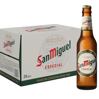 San Miguel Especial Beer Bottle, Crate, Pack of 24 x 33cl