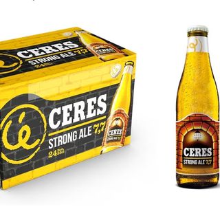 Ceres Strong Ale 24 Bottles 33 cl Double Malt Blonde Beer with Golden Reflections, Alcohol Content 7.7 °C, Rich and Intense Taste with Hints of Malt