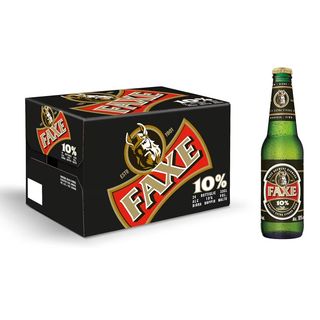 Faxe - 24 Bottles of 33 cl Strong Double Malt Beer, Alcohol Content 10°C, Strong Lager with Fruity and Malt Fragrance, No Additives and Alcohol Added